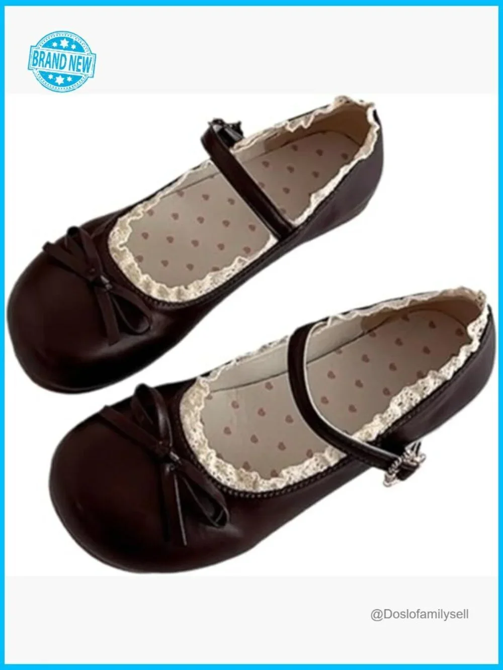 Lace Mary Jane Flats Sweet Kawaii Y2K Round Toe Bow Flats Dressy Office Casual
